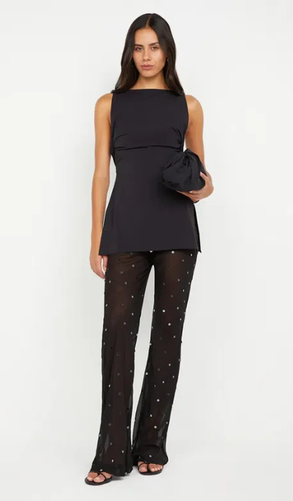 Bec and Bridge Domenic Boatneck Top in Black and Arielle Pant in Black Sequin Set Size 8 / Small AU - Image 3