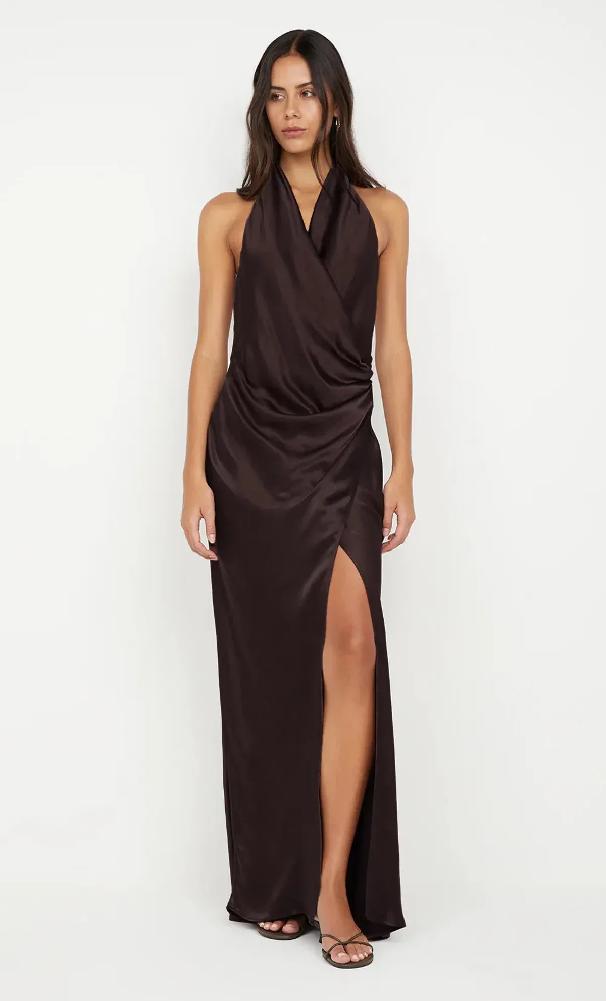 Bec & Bridge Elisia Wrap Maxi Dress Dark Chocolate / Size 10 - Image 1