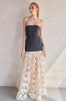 Bronx And Banco Harper Strapless Black and Beige Gown Size AU 8 for rent on The Volte - image 6