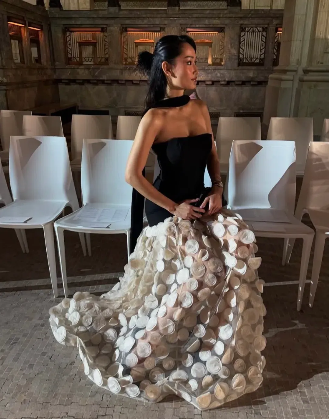 Bronx And Banco Harper Strapless Black and Beige Gown Size AU 8 for rent on The Volte - main image