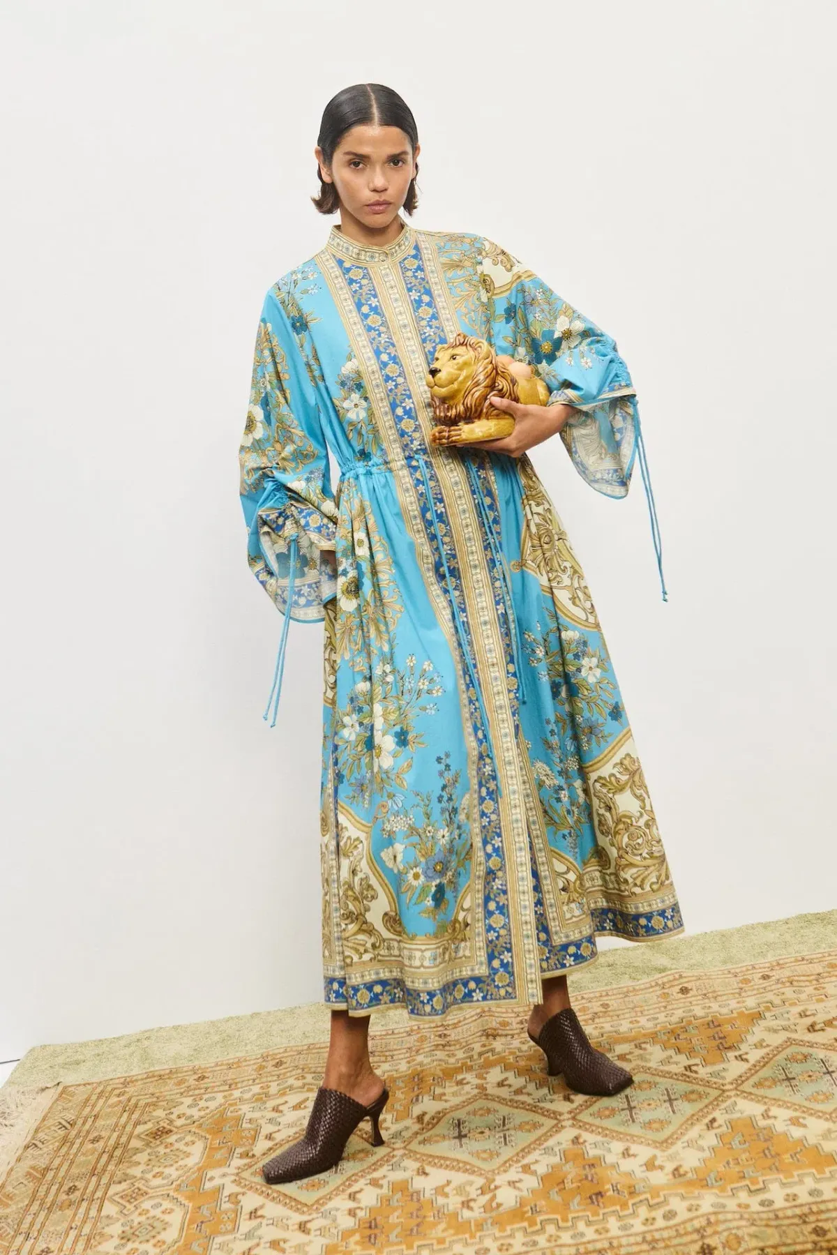 Alemais Cassie Pool Midi Dress in Blue Floral Size 16 - Image 2