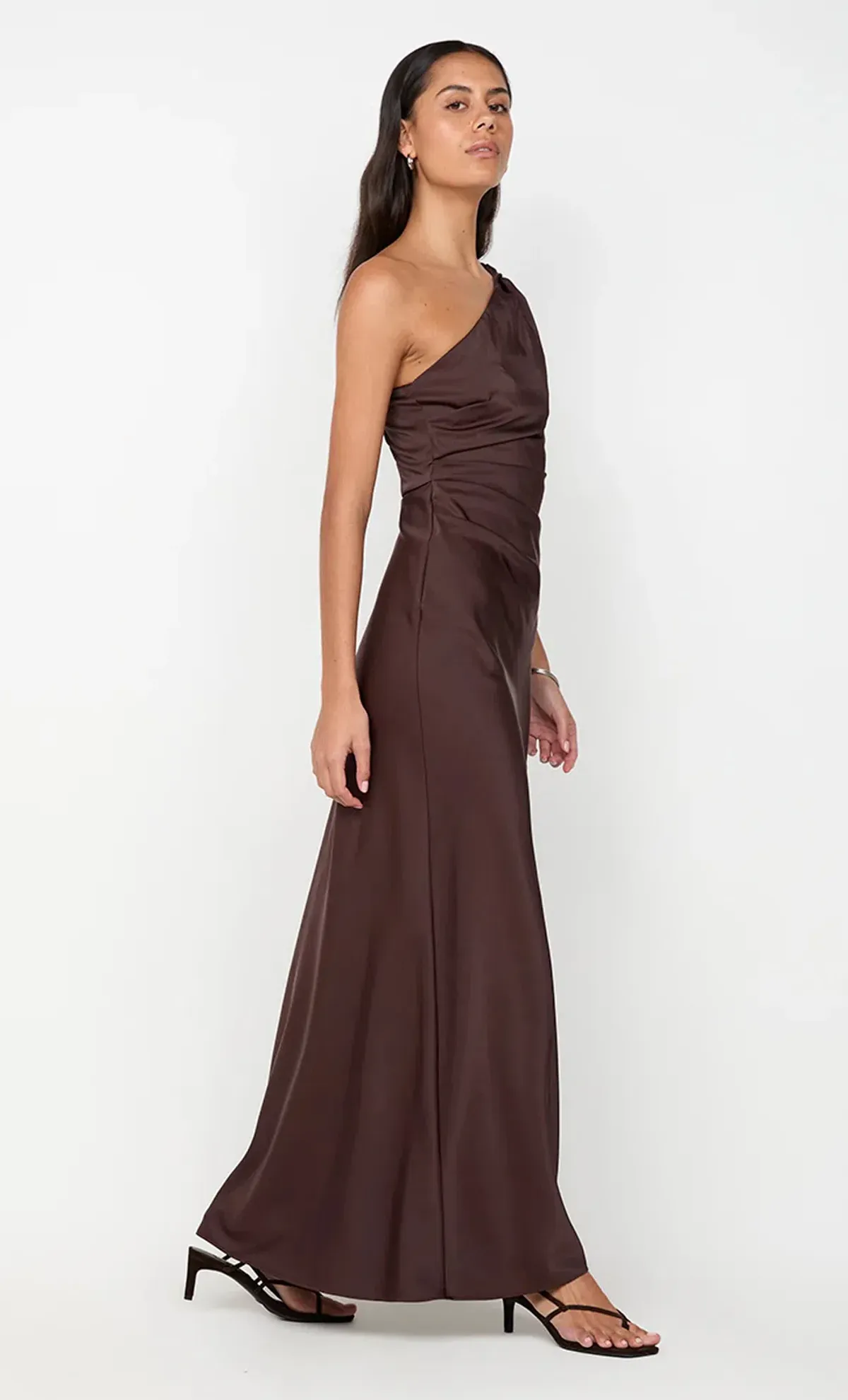 Bec & Bridge Lunetta Asym Maxi Dress in Dark Chocolate Size AU 12 - Image 5