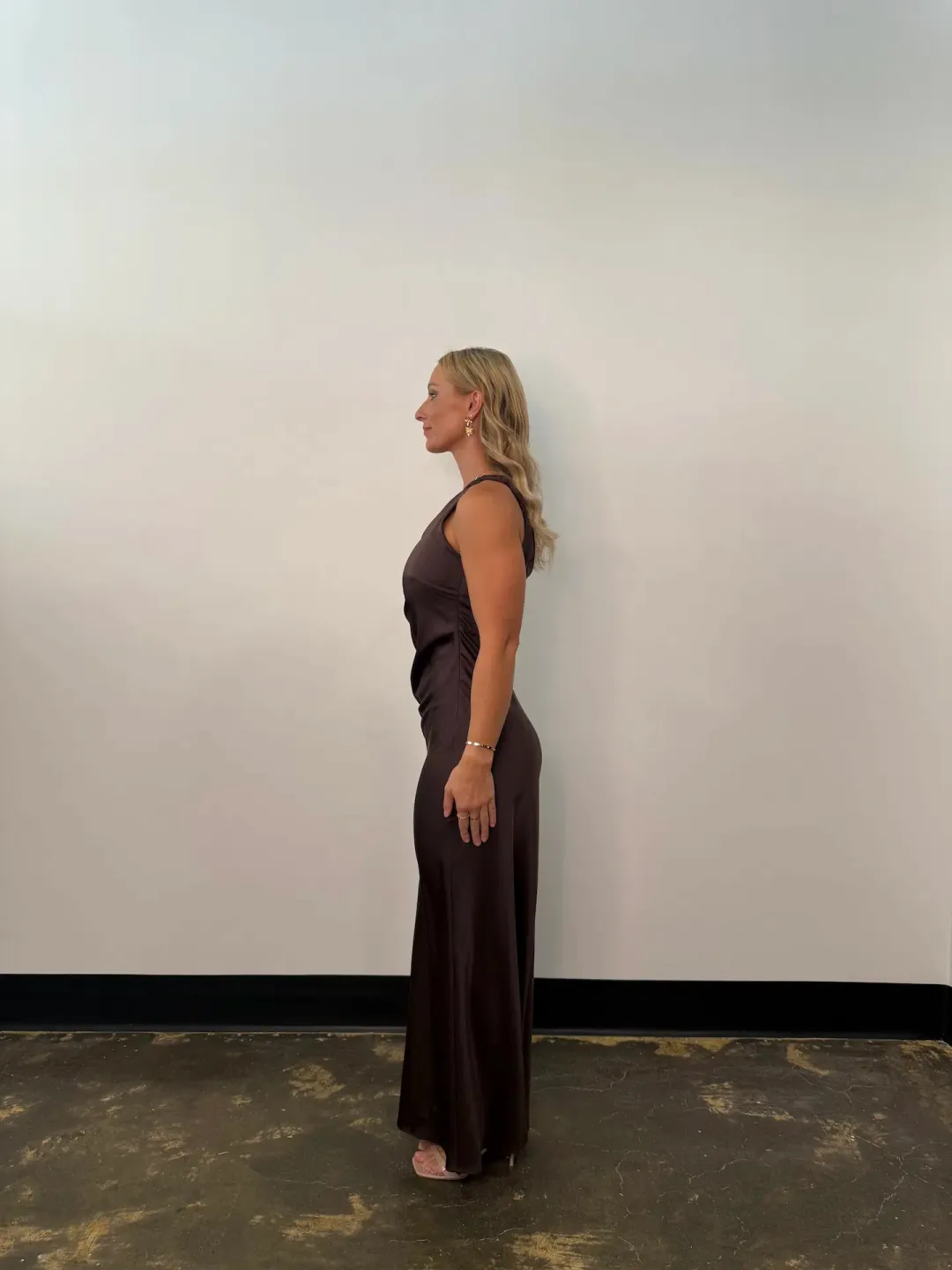 Bec & Bridge Lunetta Asym Maxi Dress in Dark Chocolate Size AU 12 for rent on The Volte - main image