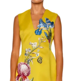 Leo Lin Bree V Neck Embroidery Mini Dress in Mustard Size AU 8 for rent on The Volte - image 4