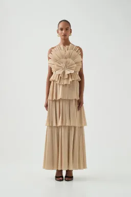 Aje Kyra Maxi Gown Gold Size 10 for rent on The Volte - image 1
