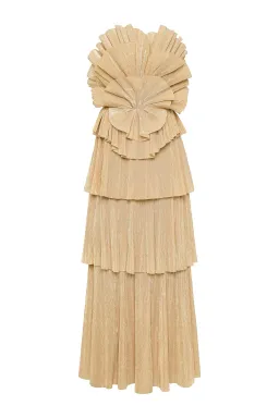 Aje Kyra Maxi Gown Gold Size 10 for rent on The Volte - image 6
