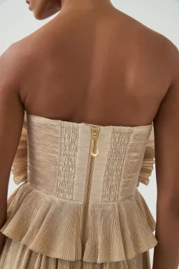 Aje Kyra Maxi Gown Gold Size 10 for rent on The Volte - image 4