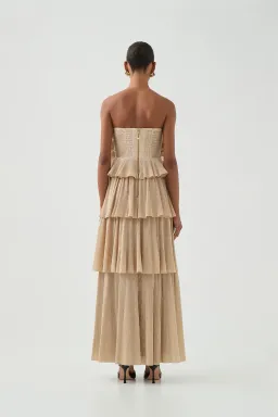 Aje Kyra Maxi Gown Gold Size 10 for rent on The Volte - image 5