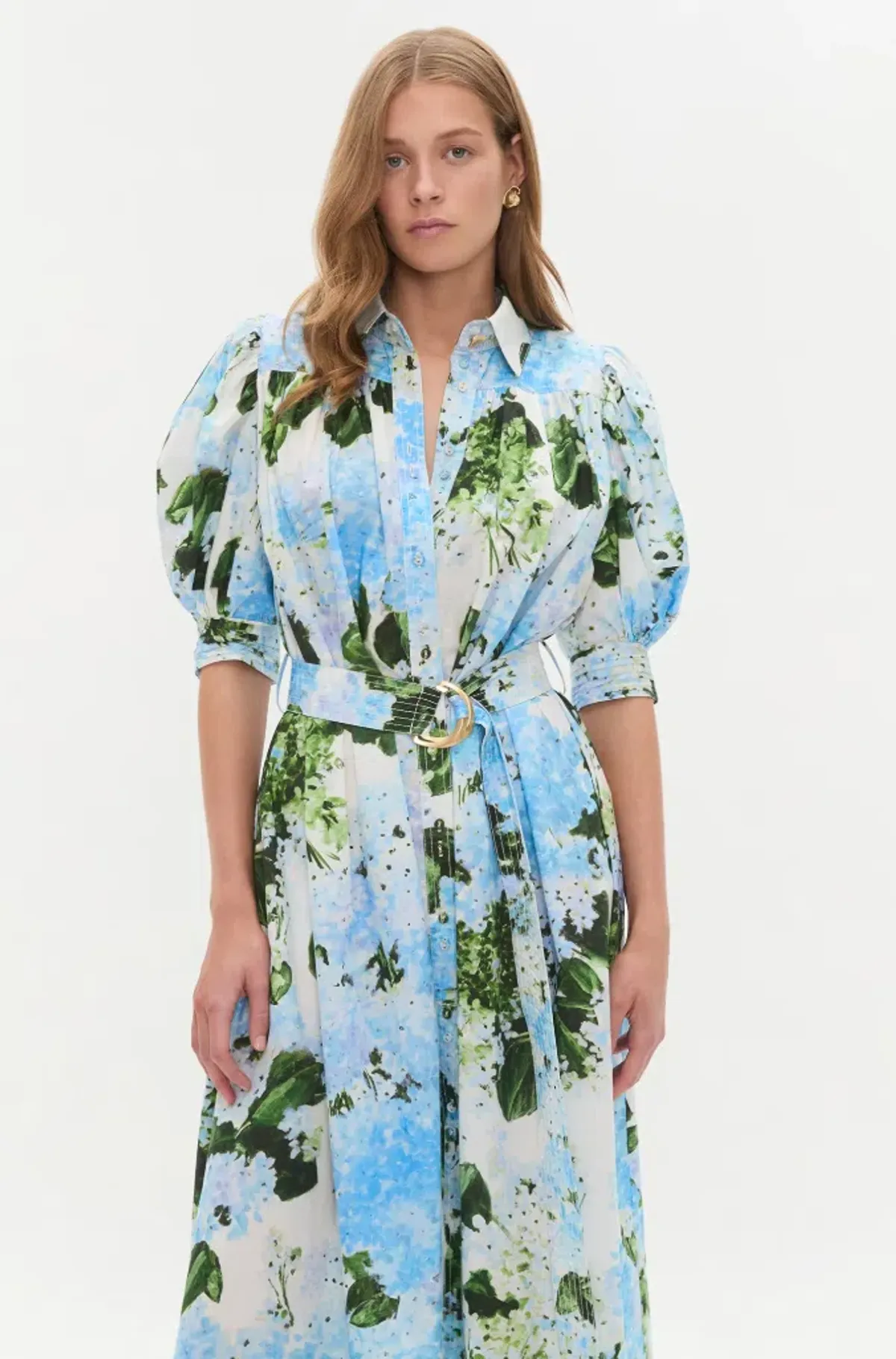 Aje Manifest Midi Dress Blue Print Size 10 - Image 2