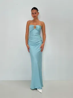 Bec + Bridge Emilia Strapless Maxi Dress in Blue Size AU 8 for rent on The Volte - image 1