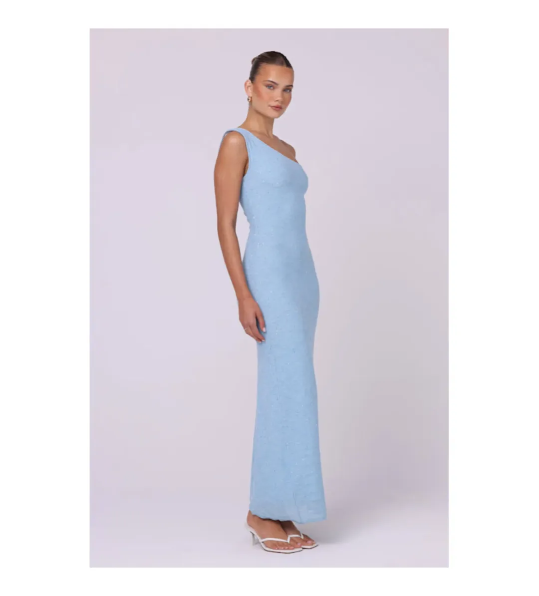 Isabelle Quinn Tula Maxi Dress Blue Sequin Size 6 for rent on The Volte - main image