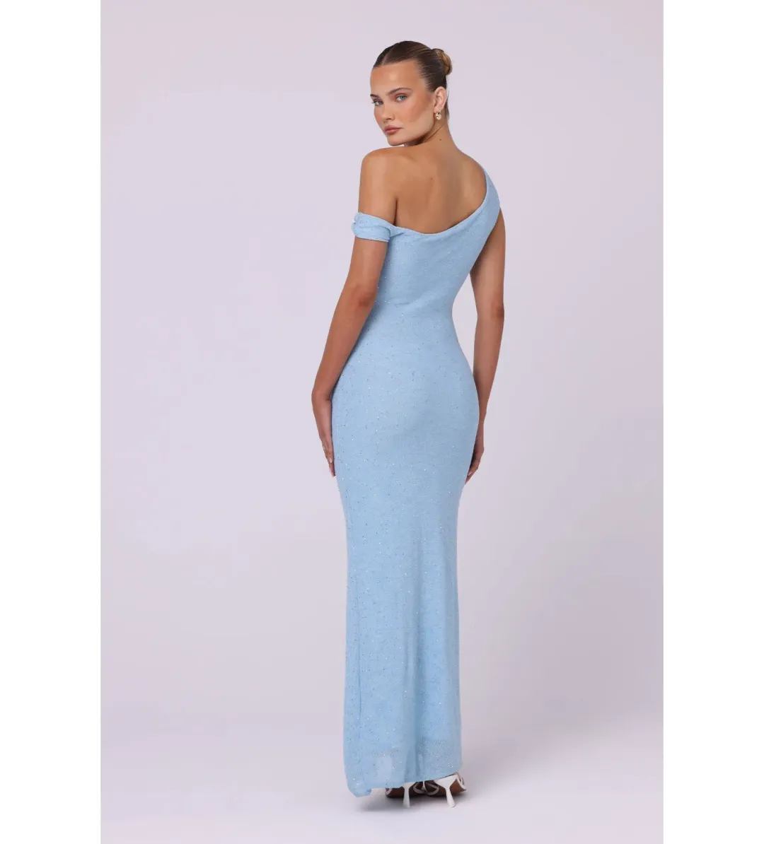 Isabelle Quinn Tula Maxi Dress Blue Sequin Size 6 for rent on The Volte - main image