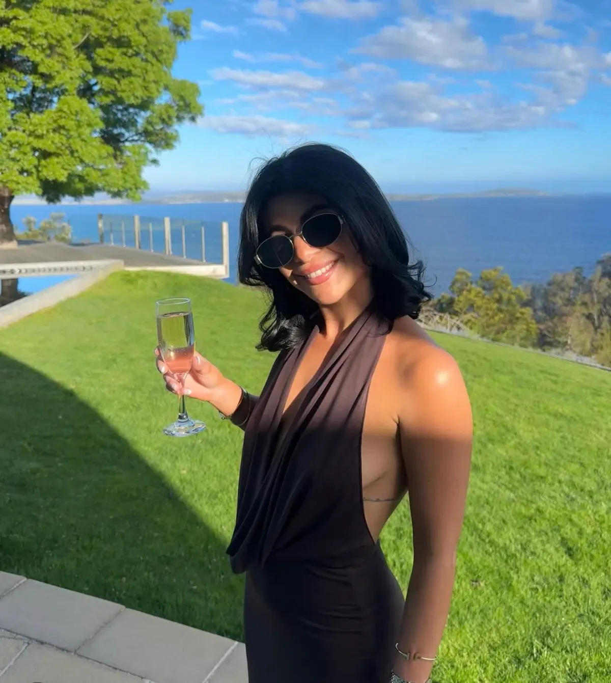 Bec & Bridge Nessie Cowl Neck Maxi Dress Dark Chocolate Size 8 - Image 3