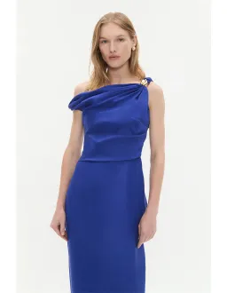 Aje Bridgette Midi Dress Cobalt Blue Size 12 for rent on The Volte - image 6