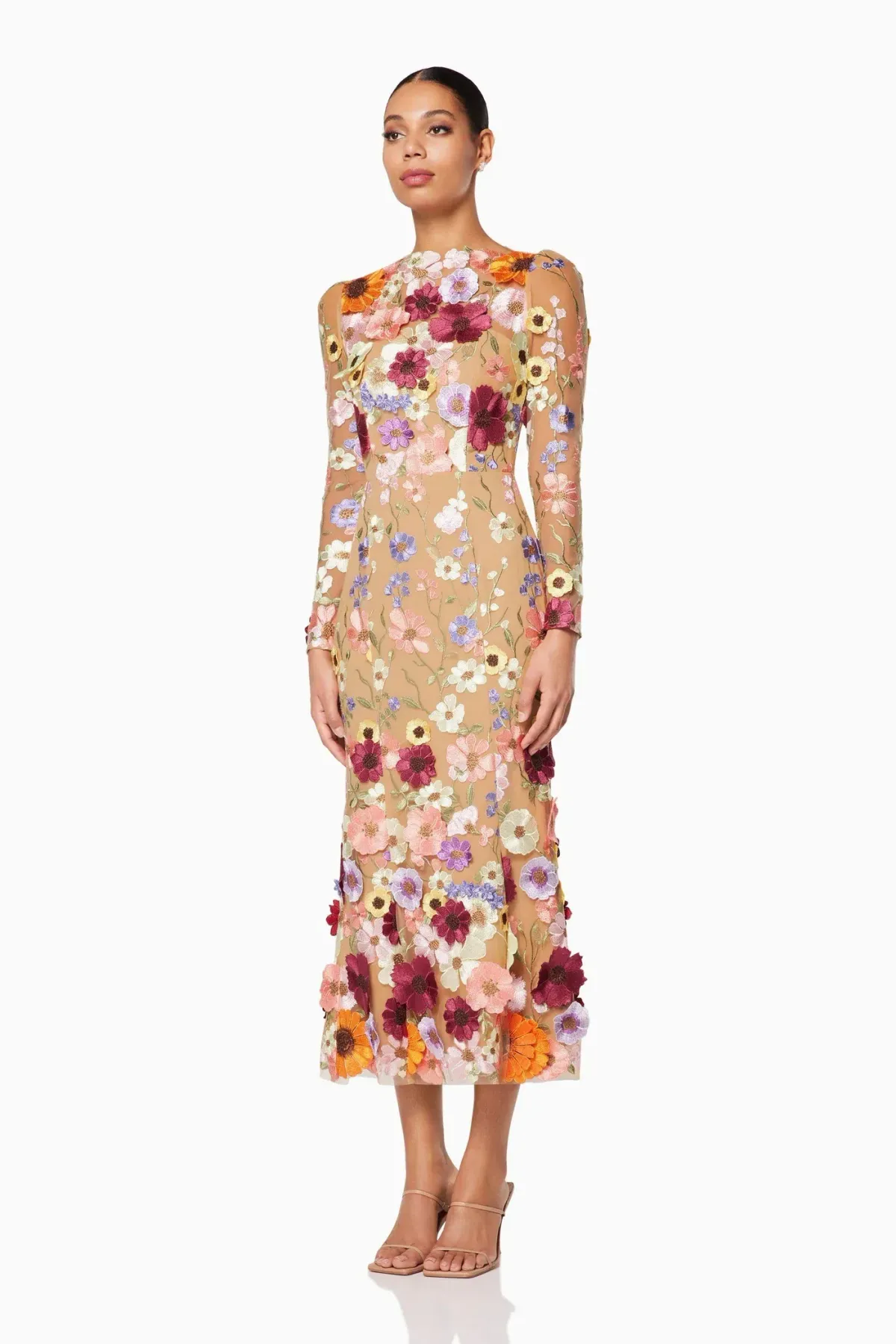 Elliatt Shannon Floral Midi Dress In Pink Size M / AU 10 - Image 3
