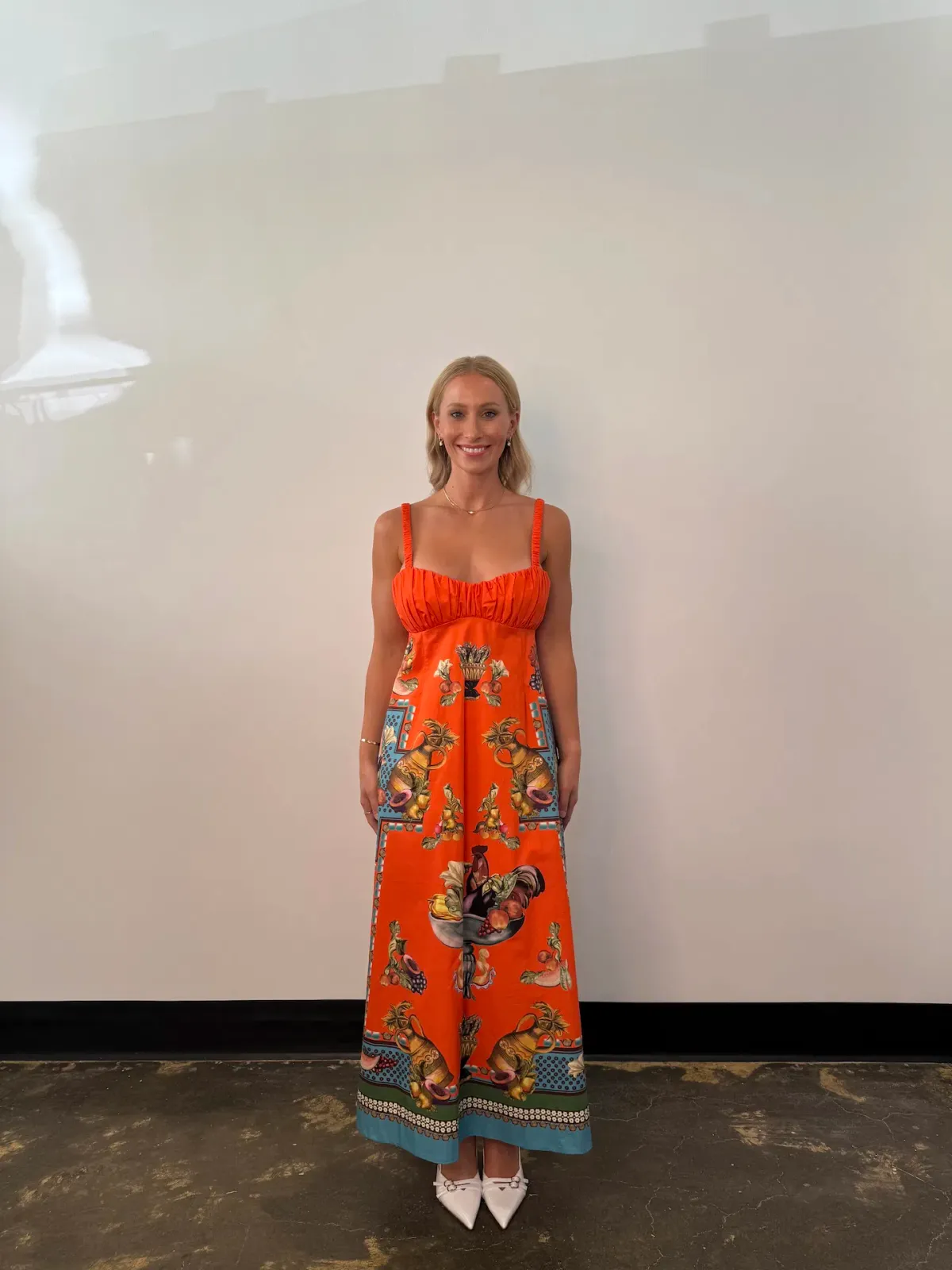 Alemais Rocco Midi Dress Orange Print Size 6 - Image 3