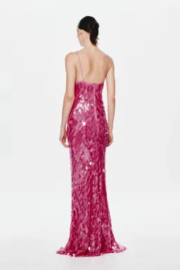 Misha Sapphire Sequin Maxi Dress in Fuchsia Size 10/M for rent on The Volte - image 3