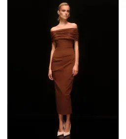 Rachel Gilbert Camille Gown in Chocolate Size 8 for rent on The Volte - image 1