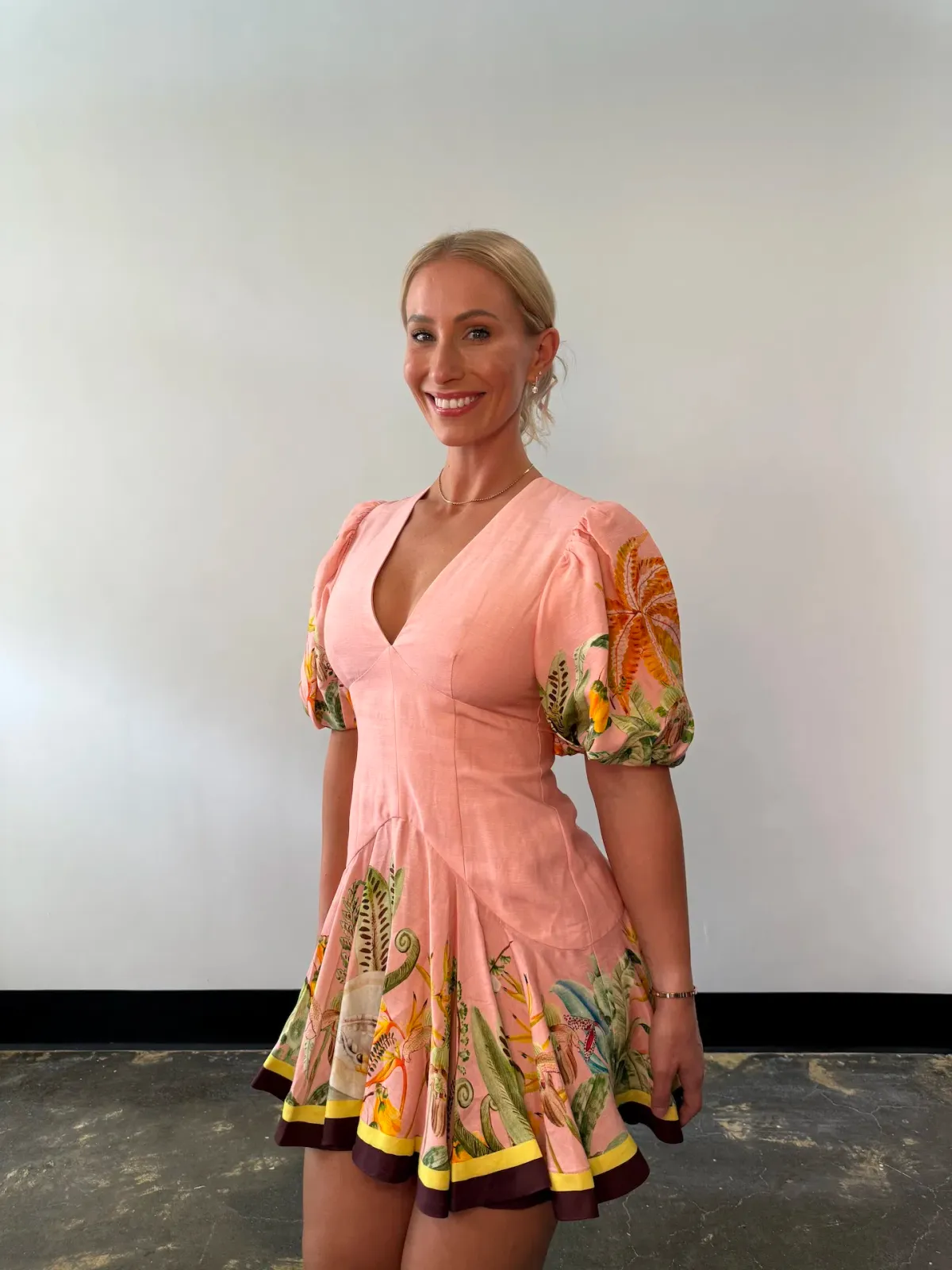 Alemais Papaya Mini Dress Pink Print Size 10 - Image 2