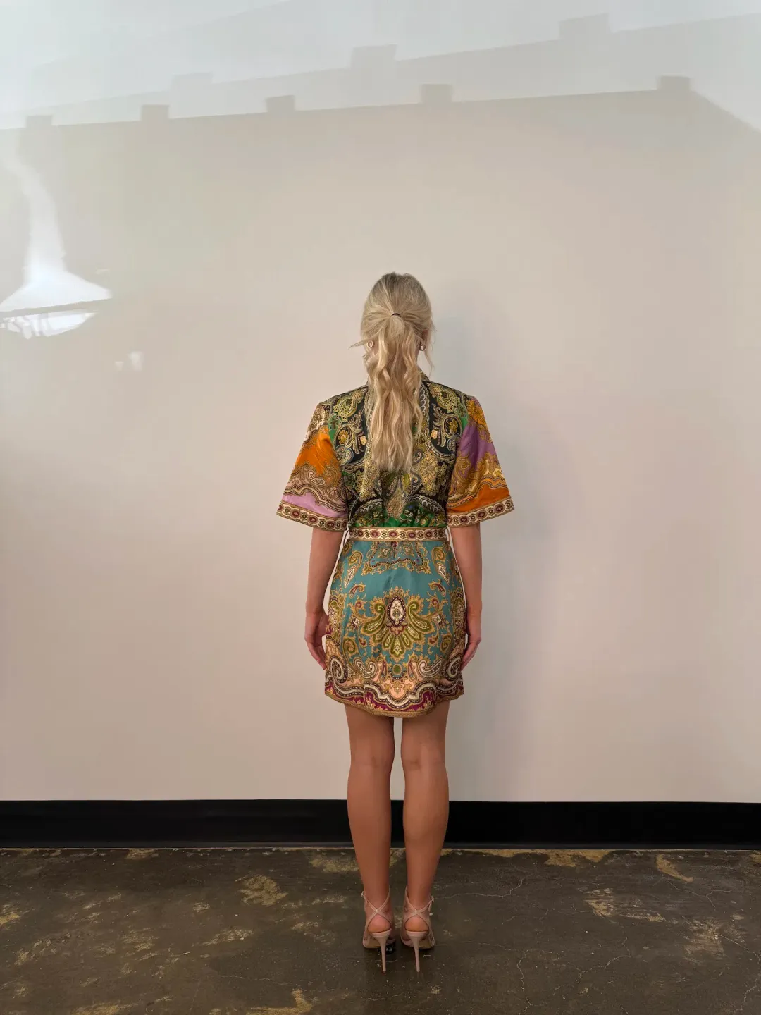 Alemais Clemenza Spliced Mini Dress Multi Size 8 for rent on The Volte - main image