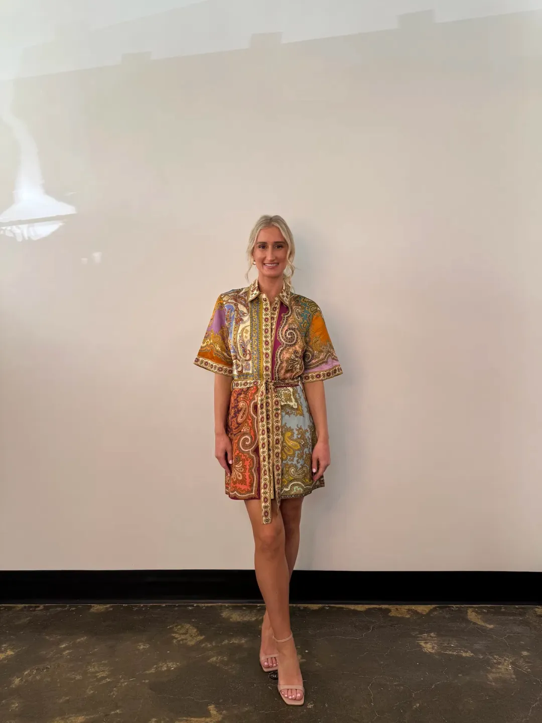 Alemais Clemenza Spliced Mini Dress Multi Size 8 for rent on The Volte - main image