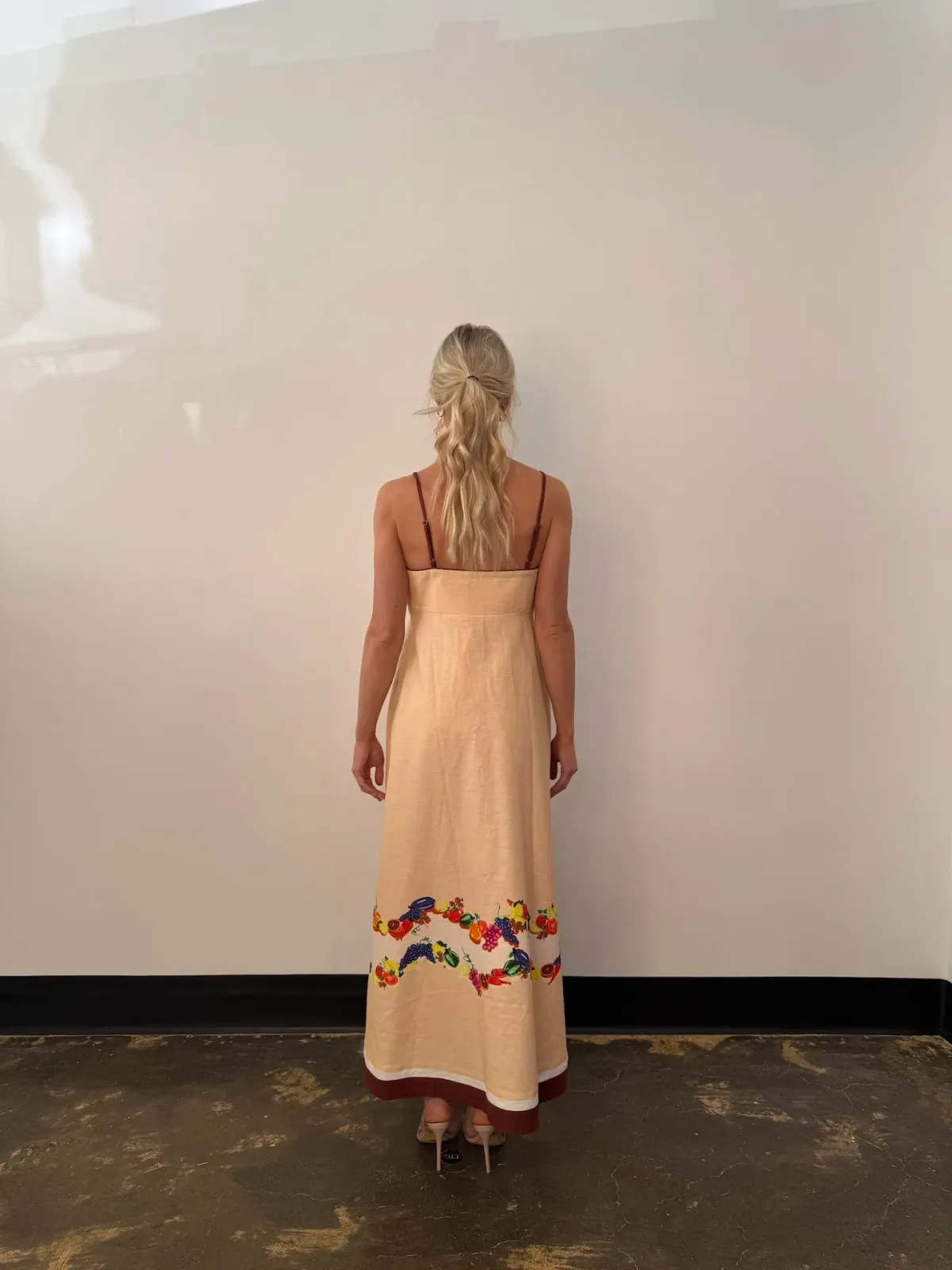 Bohemian Traders Fruity Slip Maxi Dress Peach Size 10 - Image 3