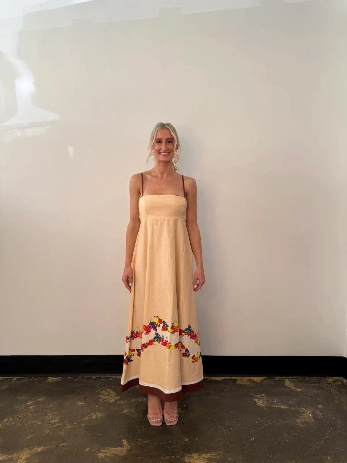 Bohemian Traders Fruity Slip Maxi Dress Peach Size 10 - Image 1