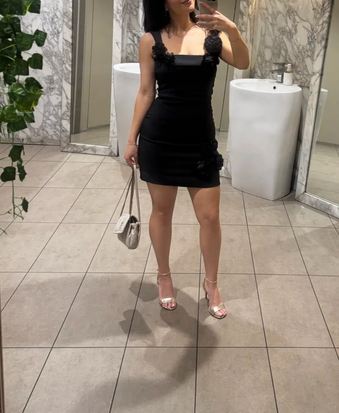 Elliatt Trompe 3D Floral Mini Dress in Black Size XS/AU 6 for rent on The Volte - main image