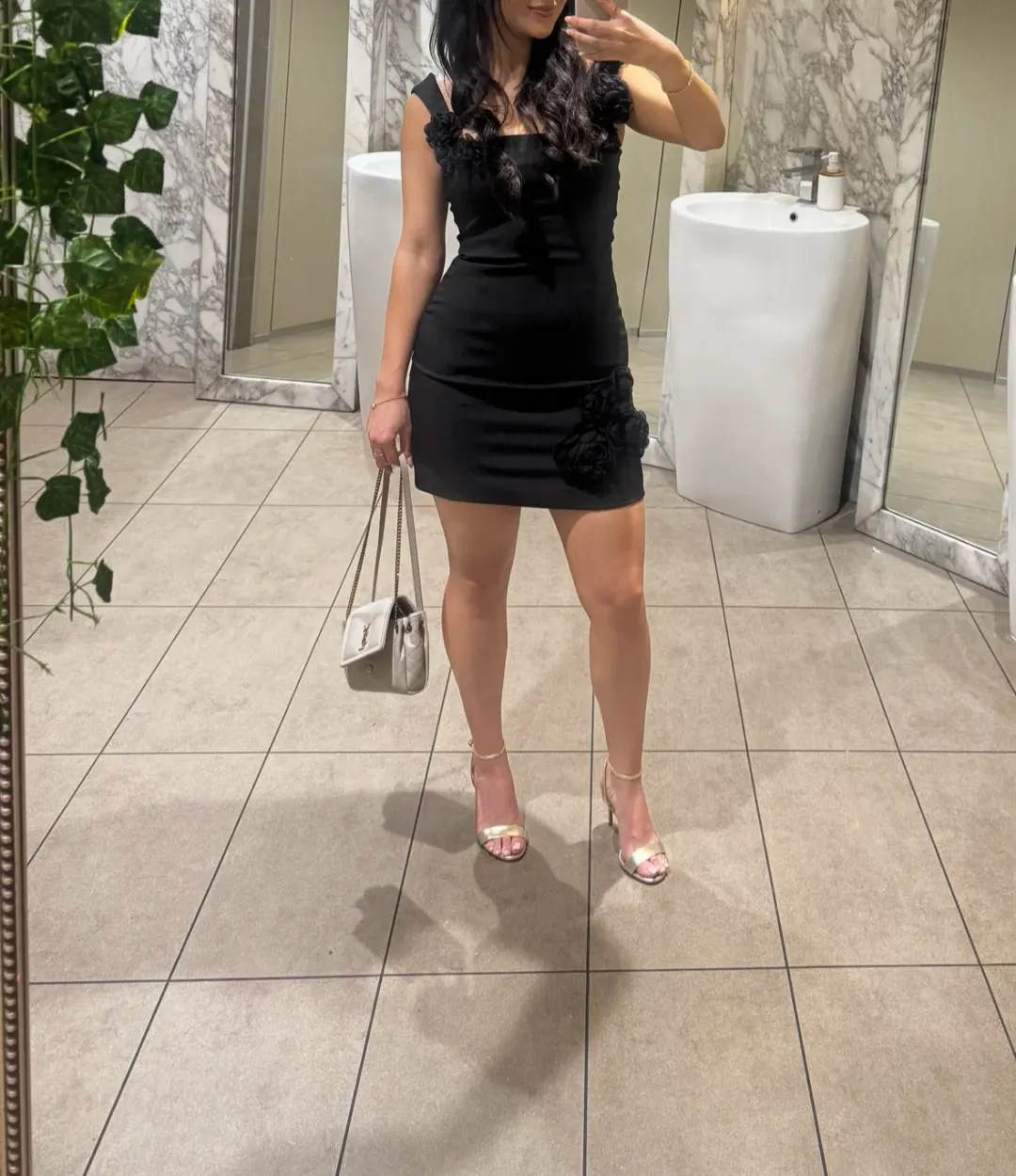 Elliatt Trompe 3D Floral Mini Dress in Black Size XS/AU 6 for rent on The Volte - main image