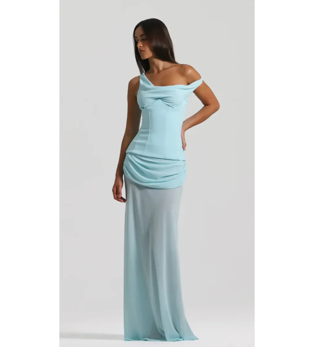Natalie Rolt Cadence Gown Maxi in Baby Blue Size AU 8 for rent on The Volte - main image