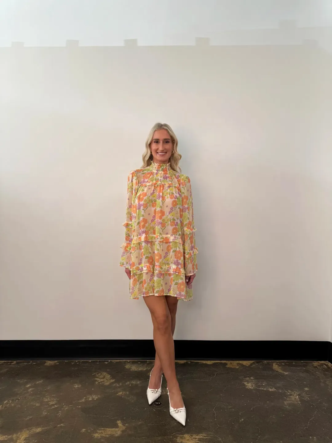 Bohemian Traders Sundance Flare Sleeve Mini in Multi Floral Size 10 for rent on The Volte - main image