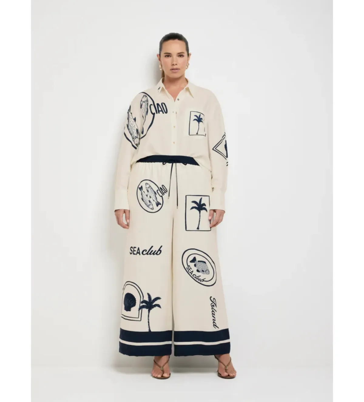 Sheike Sea Club Set Shirt & Pants Set Print Size AU 10 - Image 1