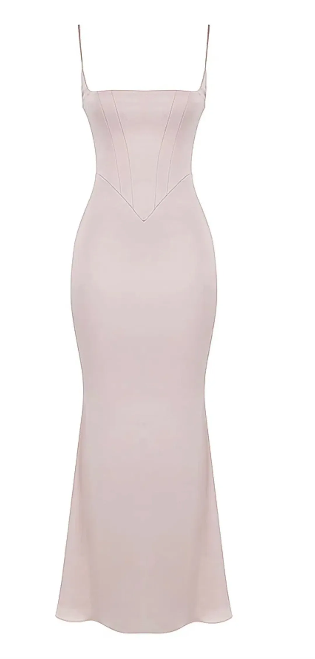 House of CB Olivette Crystal Satin Corset Maxi Dress Pink Size AU 14 for rent on The Volte - main image