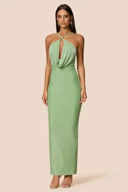 Love Nookie Bianca 2way Halter Gown Green Size AU 6 for rent on The Volte - image 3