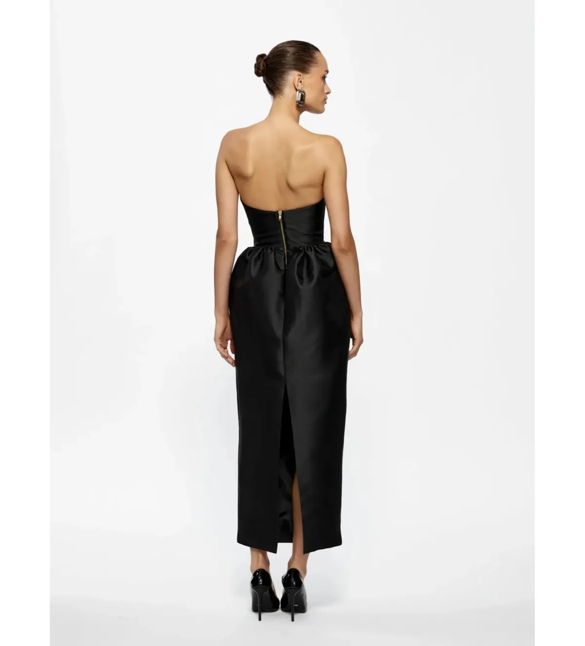 Effie Kats Lilia Strapless Midi Dress Black Size S/AU 8 - Image 3