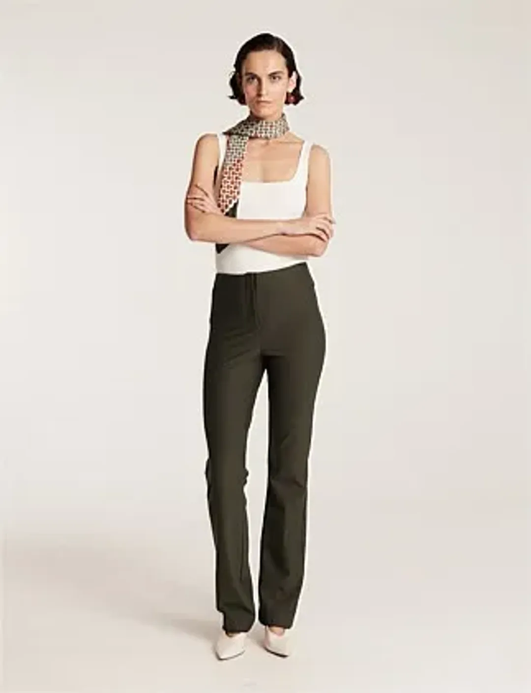 Perri Cutten City Stretch Pant Olive Size AU 8 for rent on The Volte - main image