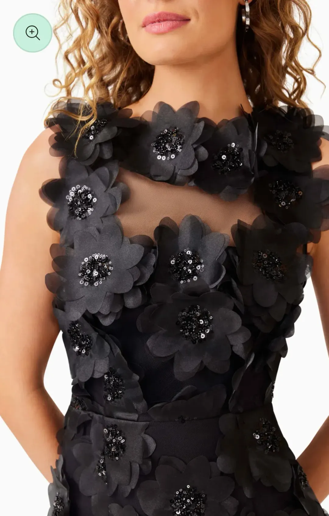 Elliatt Cherry Blossom Midi Beaded Black Size 10 for rent on The Volte - main image