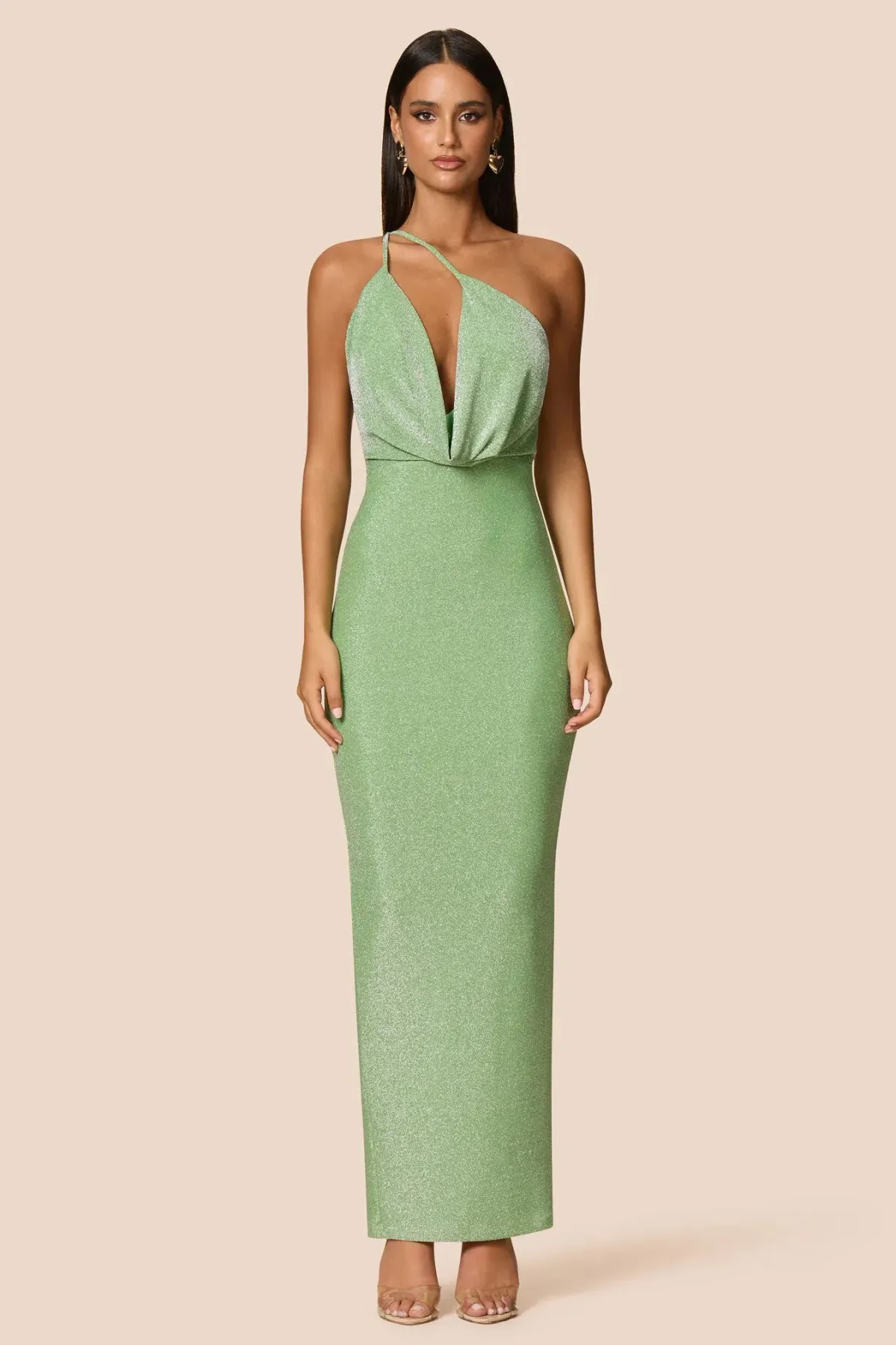 Love Nookie Bianca 2-Way Halter Gown in Green, Size 12 - Image 2