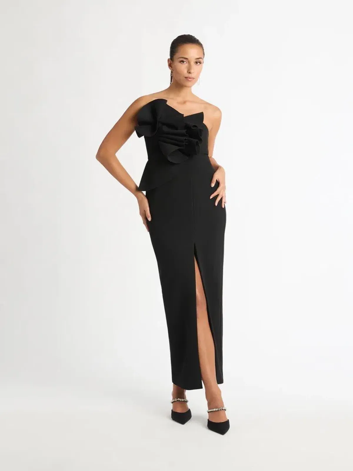 Sheike Origami Maxi Dress in Black Size 8 - Image 1