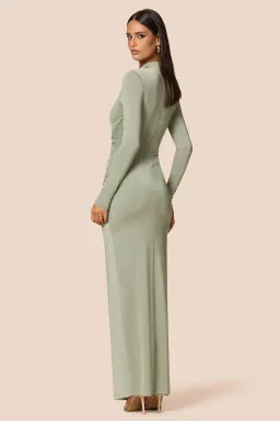 Love Nookie Kaia L/S Maxi Dress Sage Size 10 for rent on The Volte - image 2