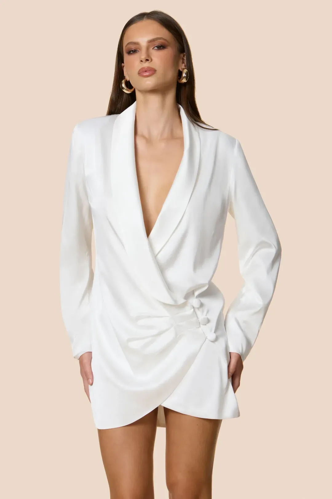 Love Nookie Penelope Blazer Dress Ivory Size 8 for rent on The Volte - main image