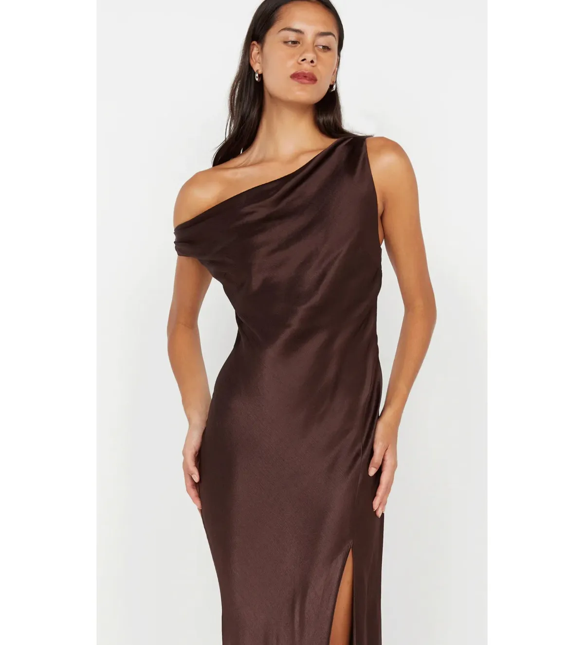 Bec & Bridge Sol Asym Maxi Dress Dark Chocolate Size AU 6 - Image 5