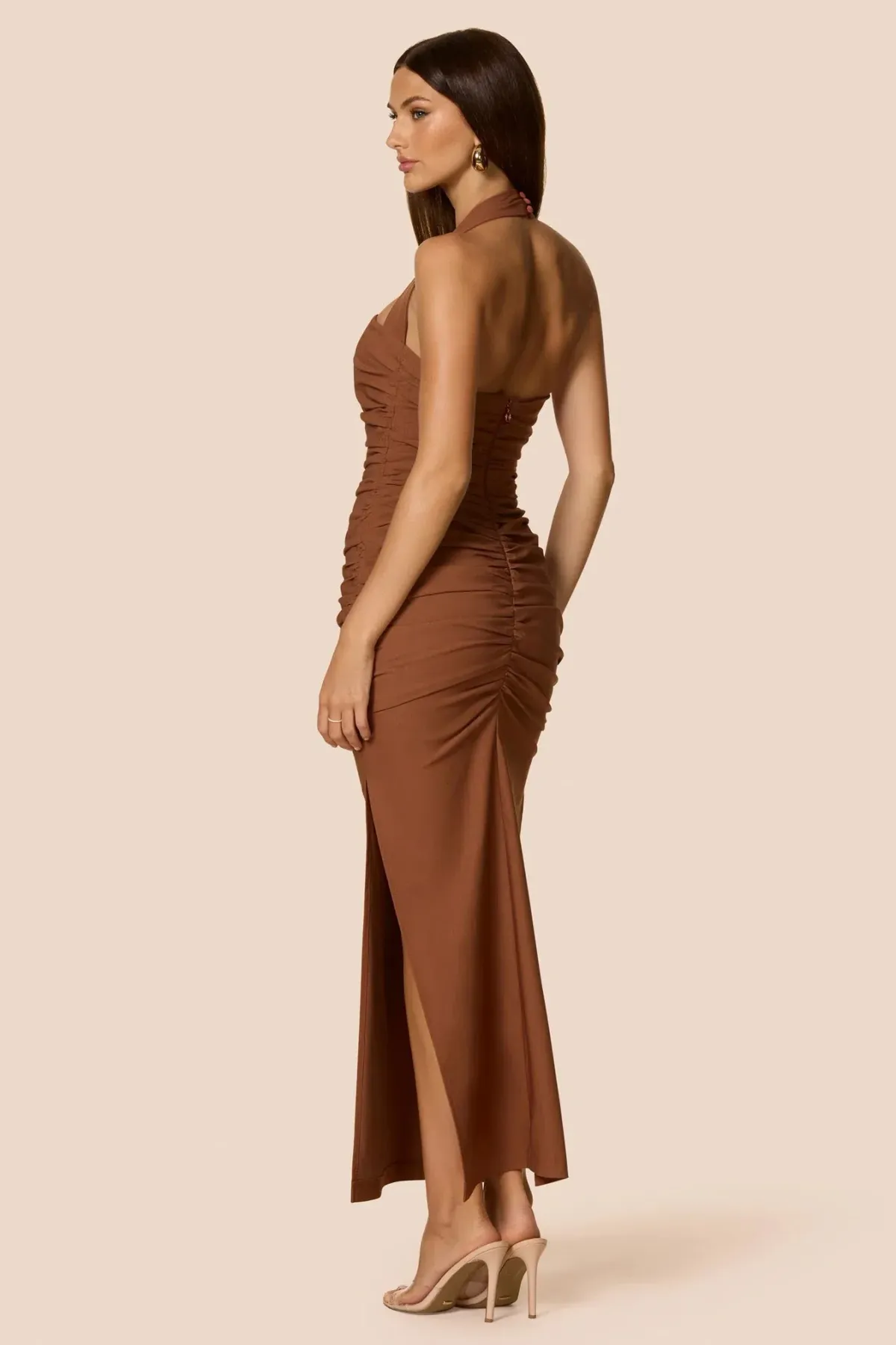 Love Nookie Zenya Maxi Dress Caramel Size 12 - Image 4