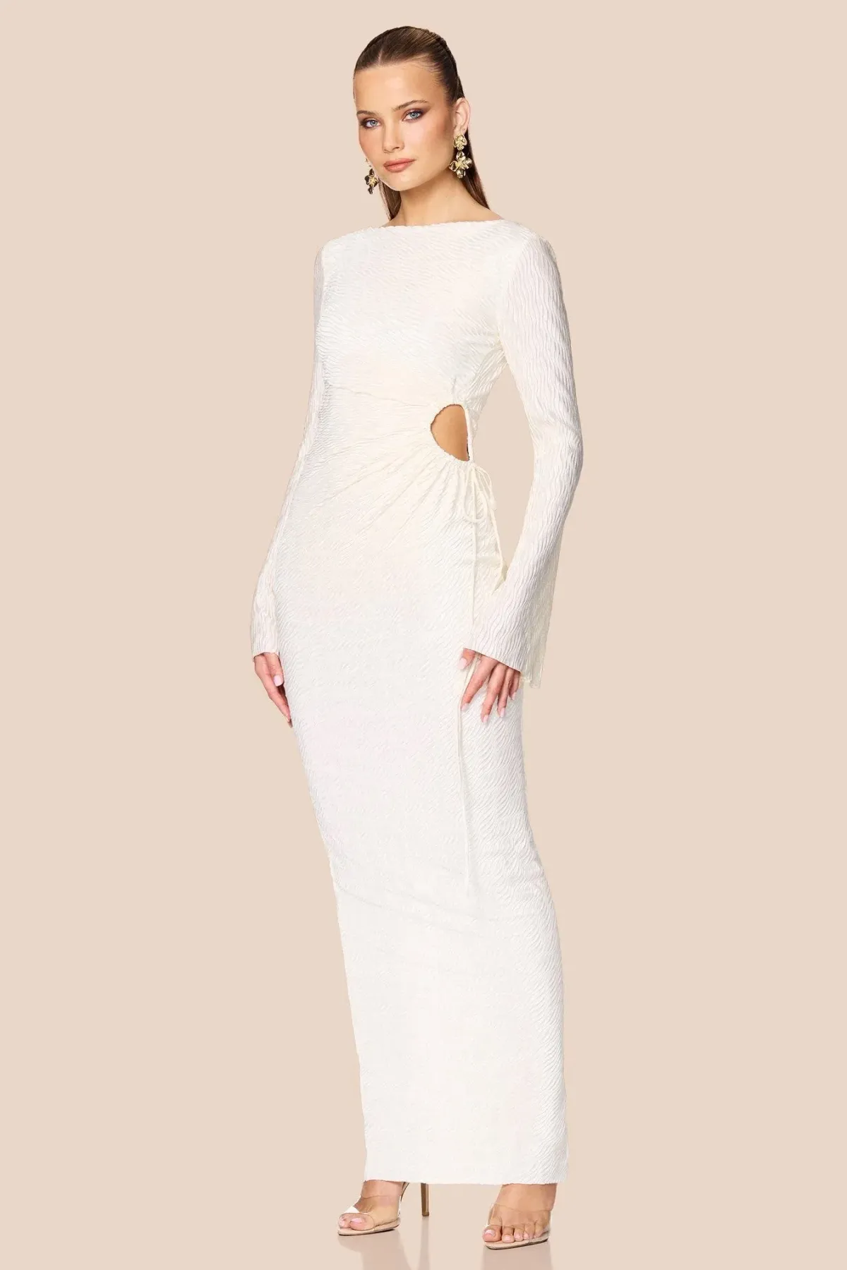 Love Nookie Mirage LS Gown Cream Size 8 for rent on The Volte - main image
