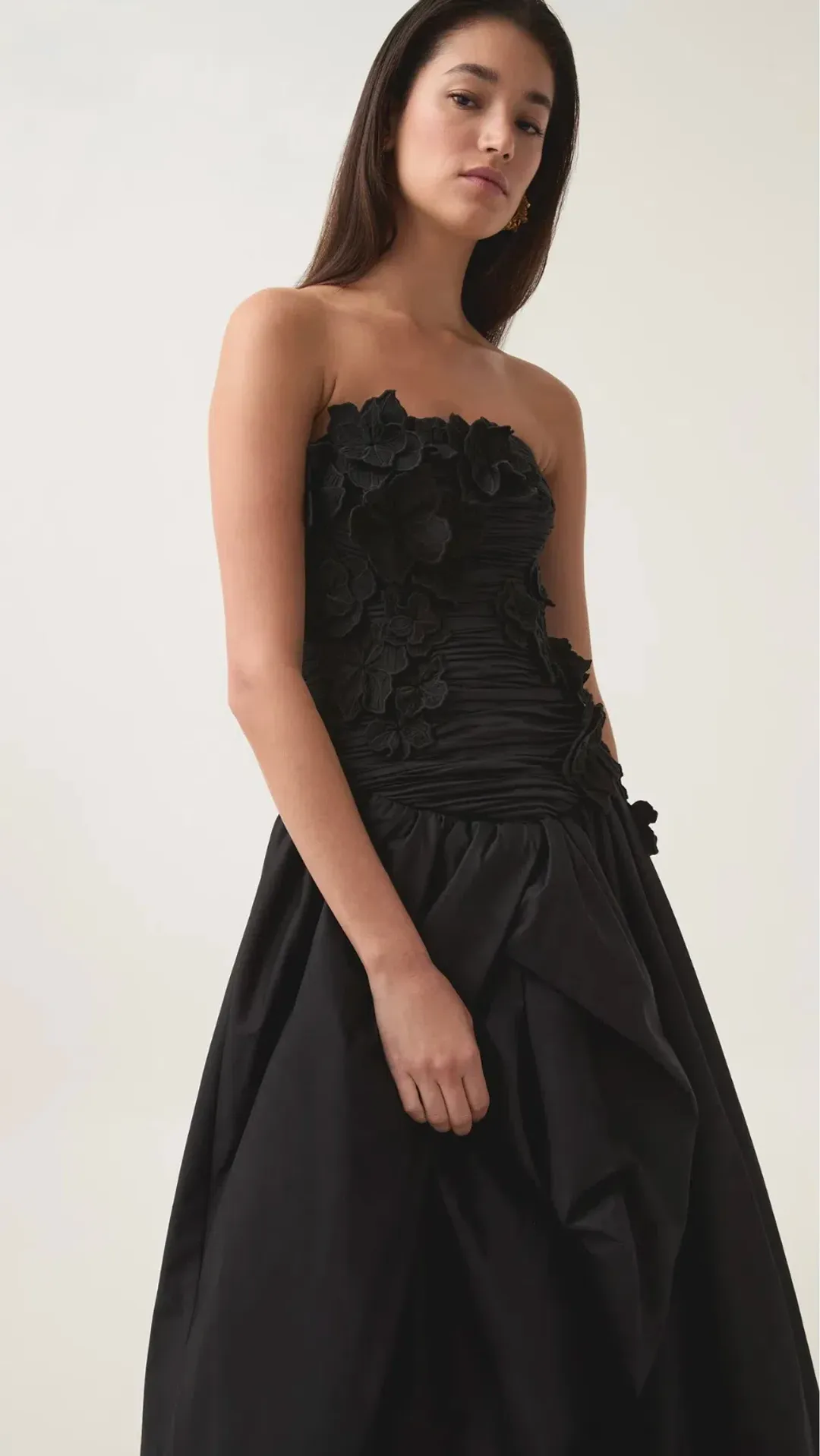 Aje Splendour Flower Gown in Black Size AU8 for rent on The Volte - main image