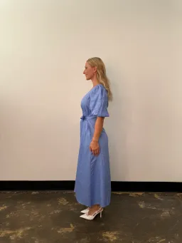 Pasduchas Vera Button Midi Dress Blue Size 16 for rent on The Volte - image 5