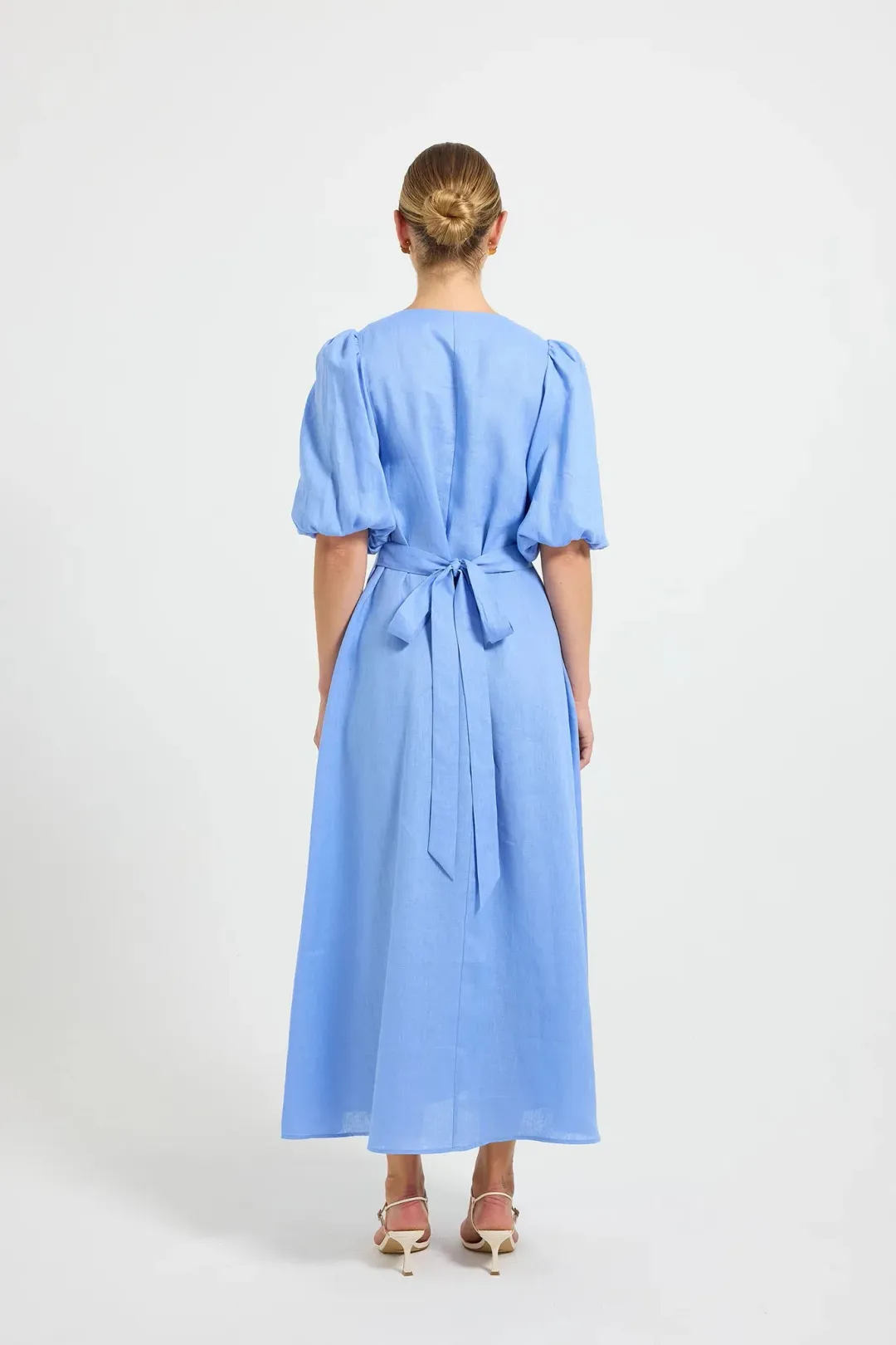 Pasduchas Vera Button Midi Dress Blue Size 16 for rent on The Volte - main image