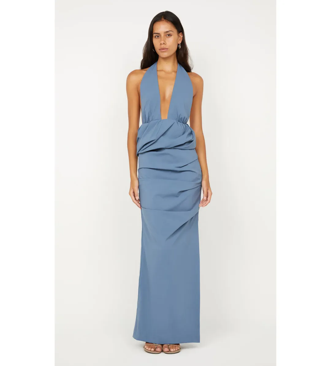 Bec & Bridge Priscilla Bubble Maxi Dress Steel Blue Size 8 for rent on The Volte - main image