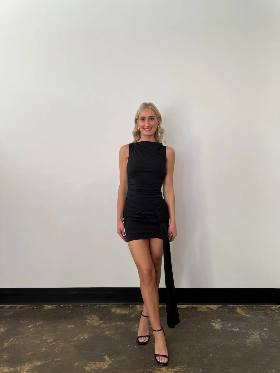 Bec & Bridge Domenic Asymmetrical Mini Dress Black Size 6 for rent on The Volte - main image