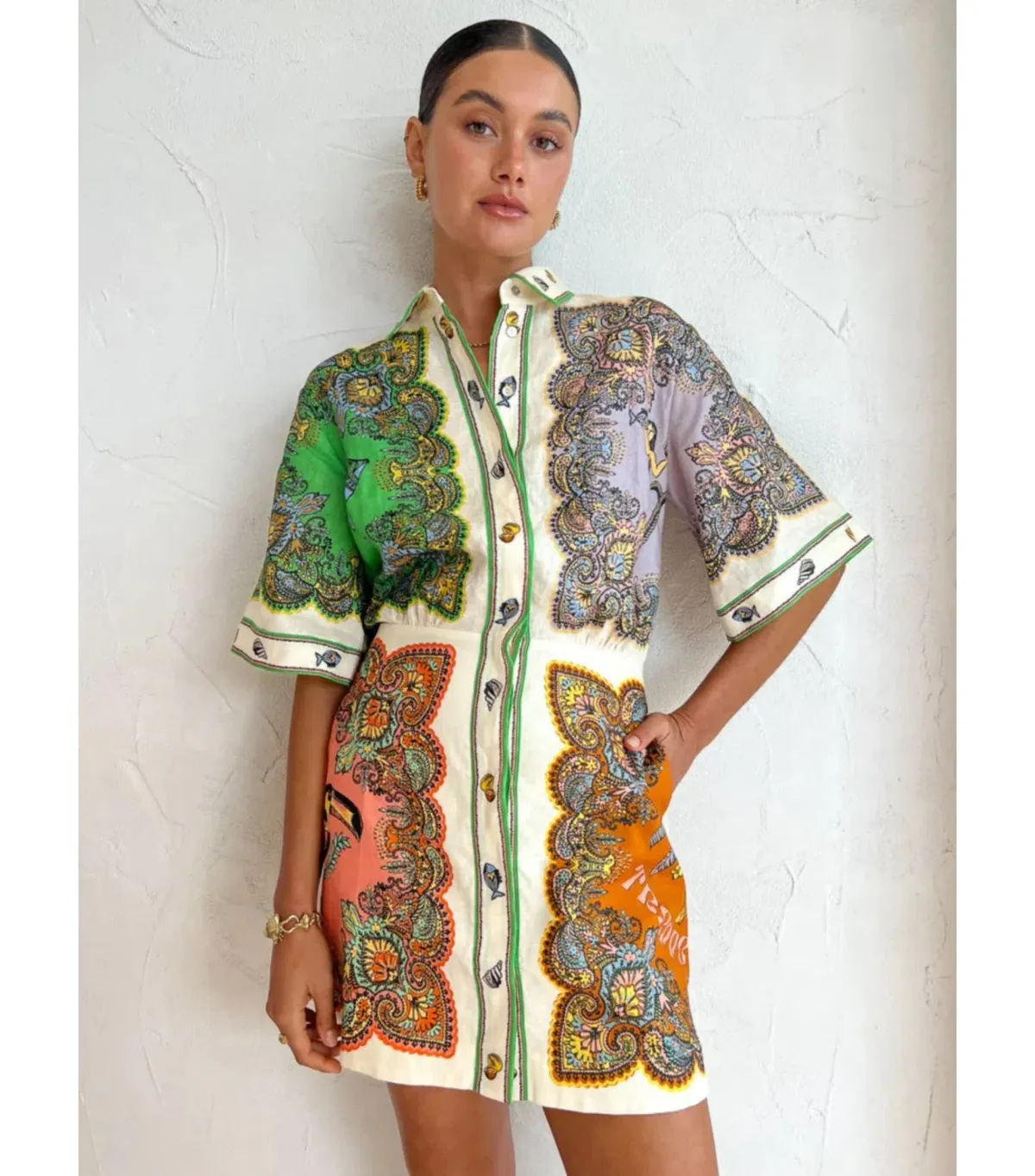 Alemais Trippy Troppo Mini Dress Multi Size AU 8 - Image 2